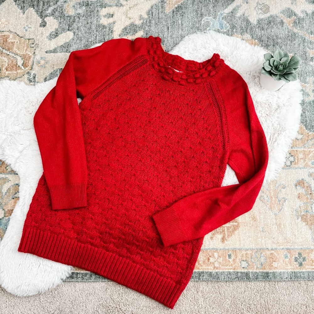 Loft Red Long Sleeve Sweater- Size L